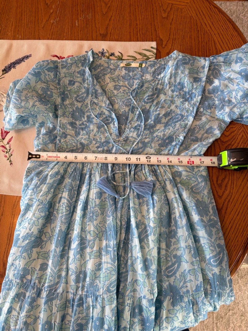 Light Blue Floral Midi Dress - Women's